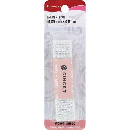 Singer woven elastic packaging on a white background