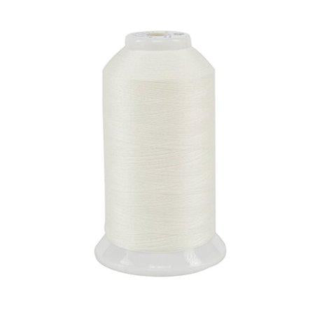 Spool of white thread on a white background