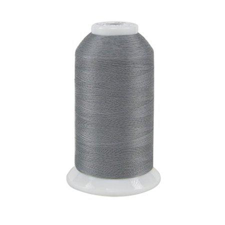 Spool of gray thread on a white background
