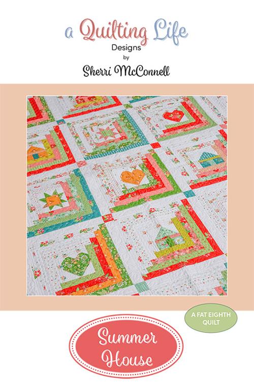 Quilt pattern book cover titled 'Summer House' by Sherri McConnell with a colorful quilt design on a beige background.