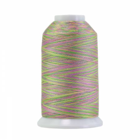 Spool of multicolored thread on a white background