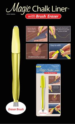 Magic Chalk Liner with brush eraser on a black background