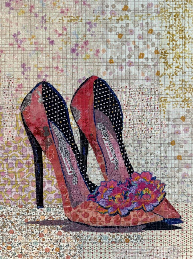 Teeny Tiny Group 14 Collage Kit Designer Shoes by Laura Heine – quilt collage shoe block kit