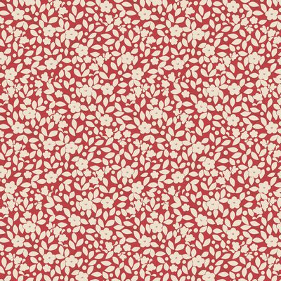Red and white floral patterned fabric