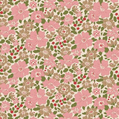 Soft pink floral cotton fabric from the Tilda Creating Memories collection.