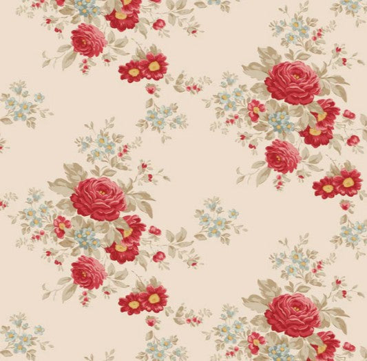 Tilda Merry Little Christmas – Carol Cream quilting cotton fabric with festive motifs.