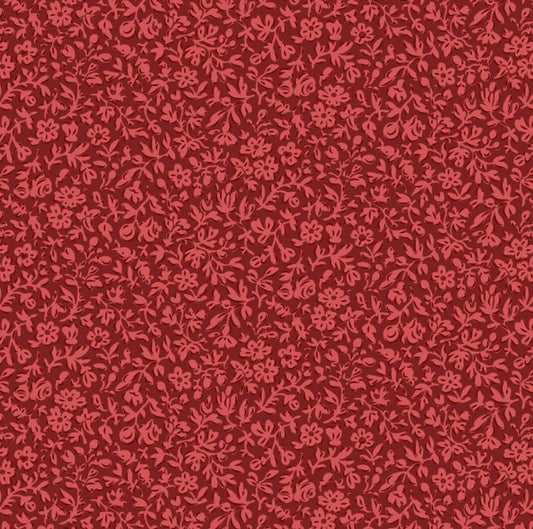 Red christmas fabric with a subtle floral pattern