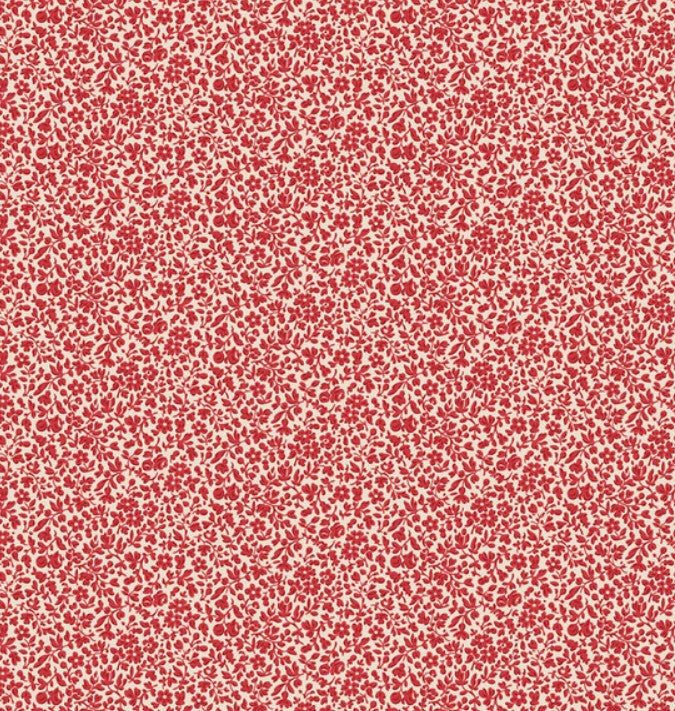 Tilda Merry Little Christmas Eve Red fabric TIL110138 premium quilting cotton in festive red blender design.