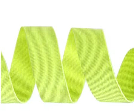 Neon green ribbon on a white background