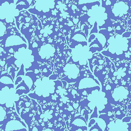 Blue floral pattern on a blue background
