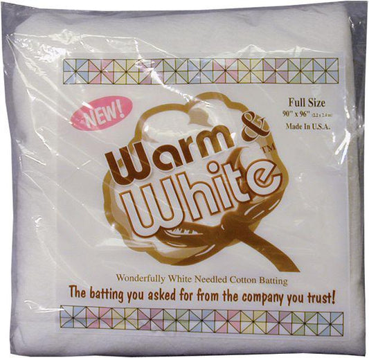 Warm 2482 90 x 96 in. Warm & White Cotton Batting