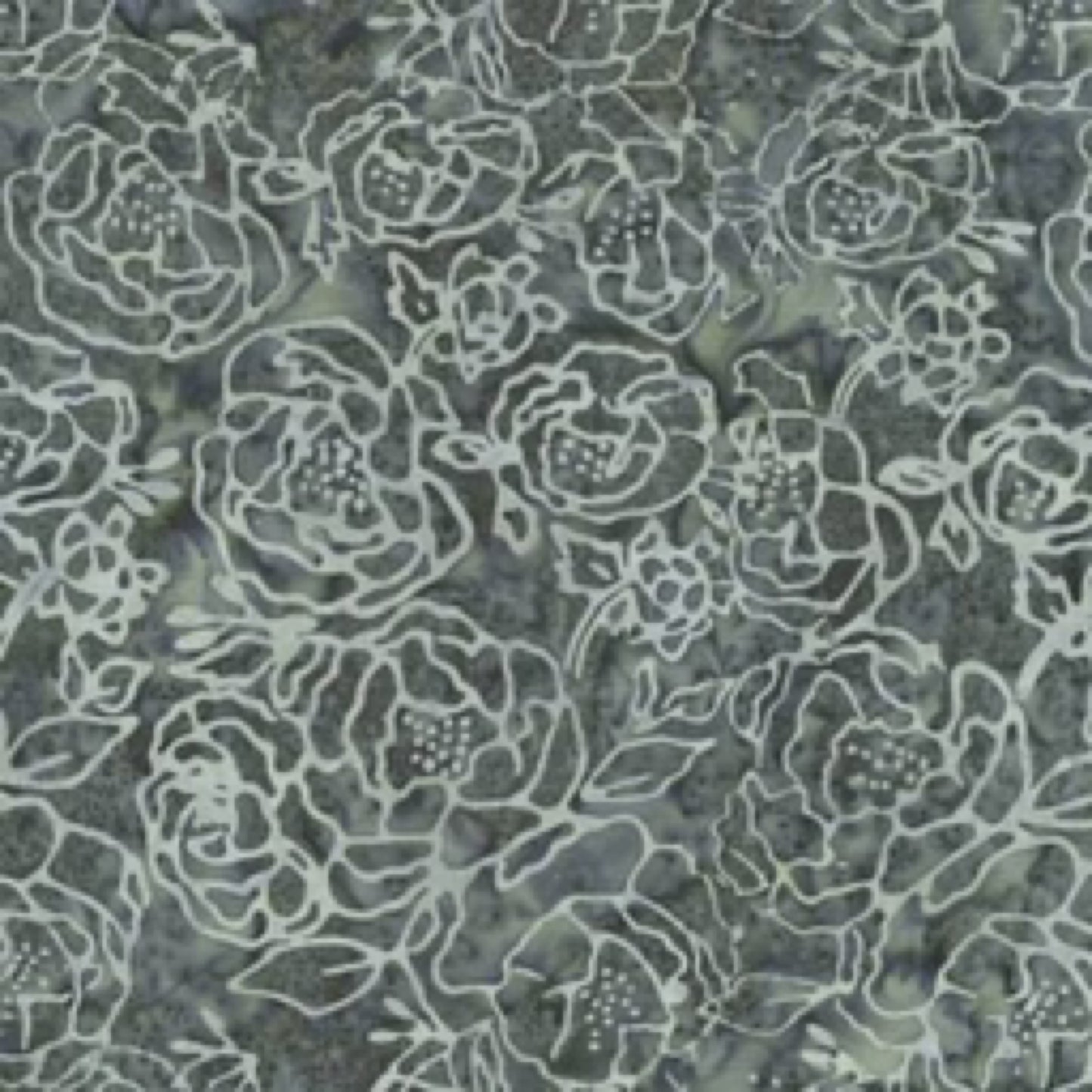 Floral pattern with white outlines on a textured gray background