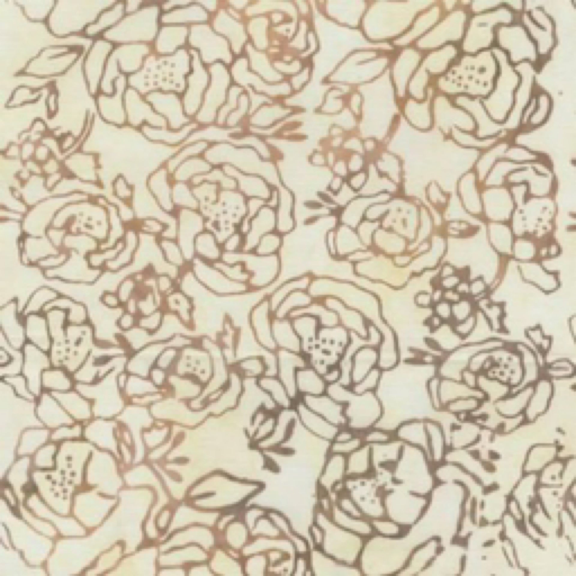 Pattern of stylized flowers in beige on a light background