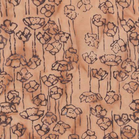 Pattern of stylized flowers on a textured brown background