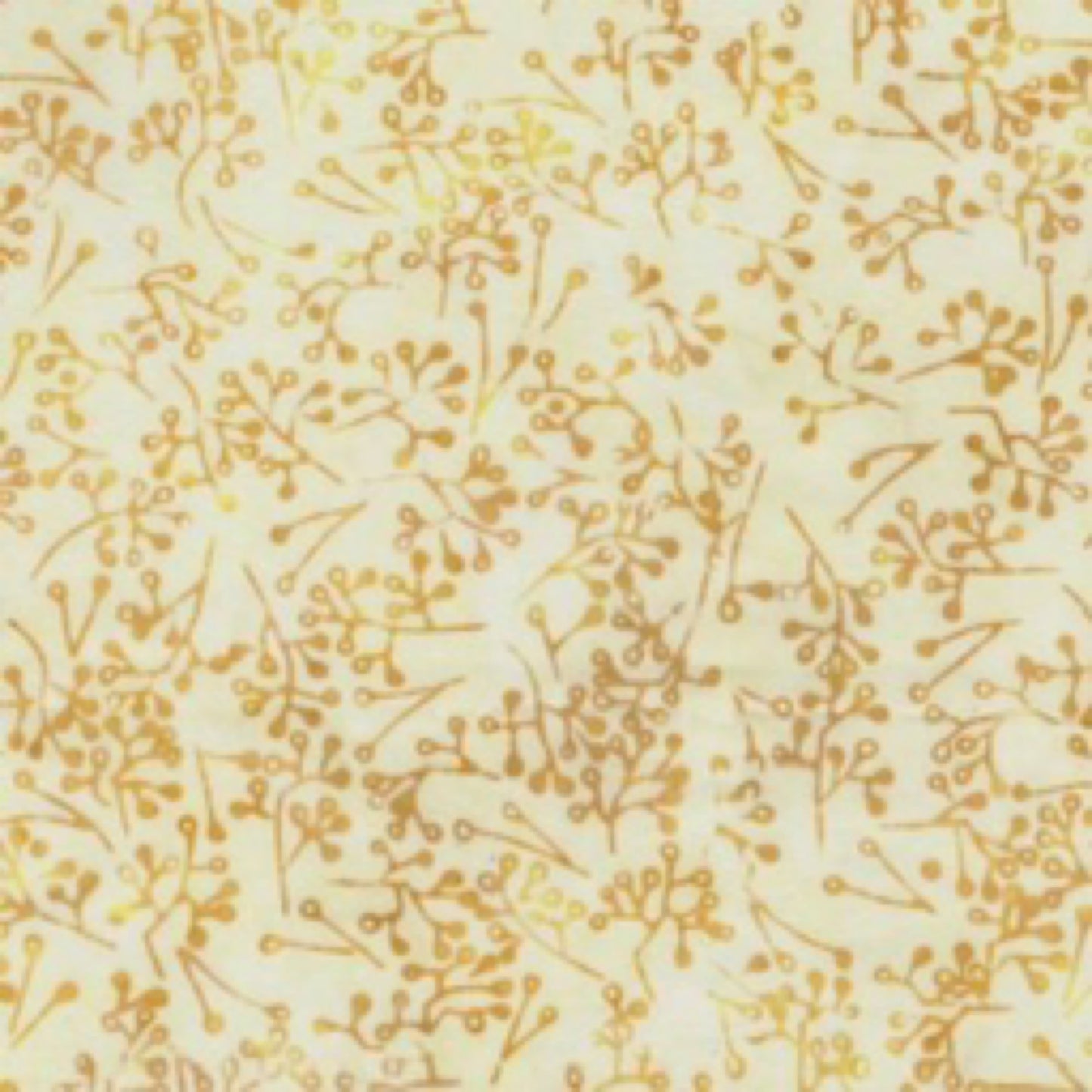 Patterned fabric with small floral or botanical design on a light background
