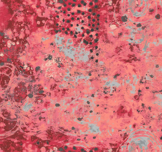 Abstract pattern with red, pink, and gray colors on a textured background