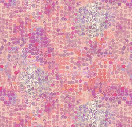 Patterned fabric with pink and purple colors