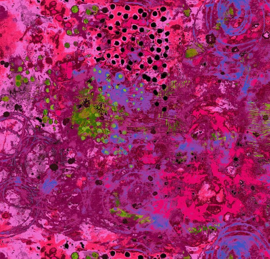 Abstract pattern with vibrant pink, purple, and green colors