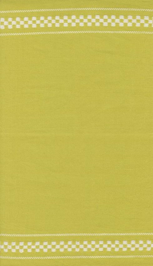 Green fabric with white checkered border