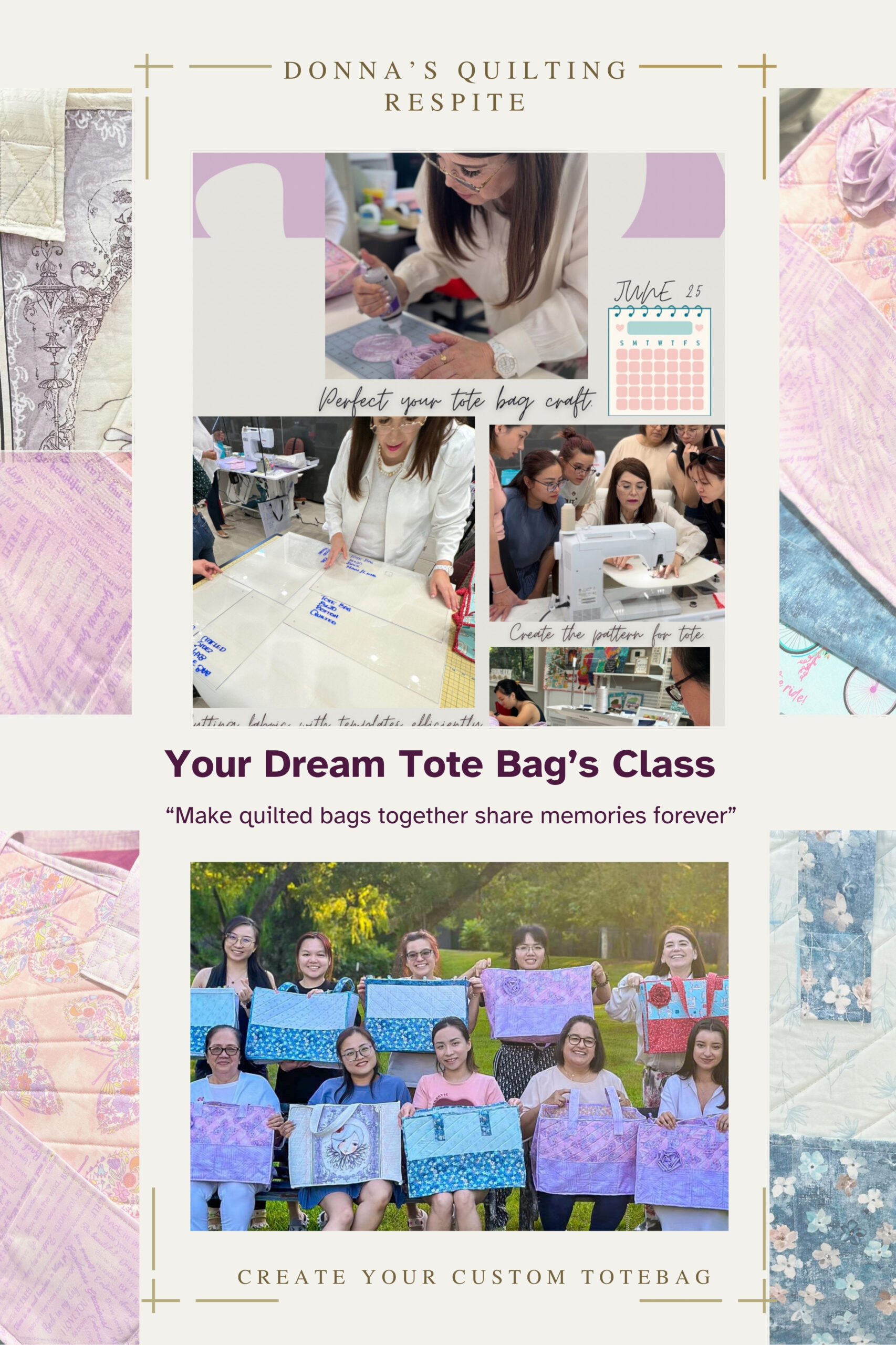 Create Your Quilted Tote Bag with Donna's Quilting Respite