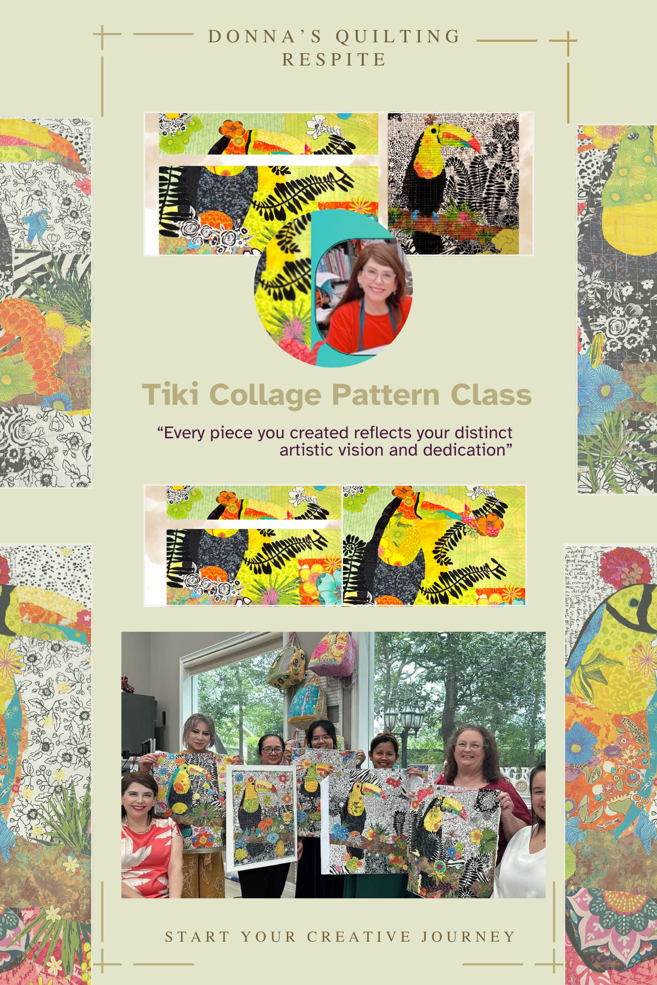 •~~• Tiki Collage Class by Laura Heine 🦜•~~•